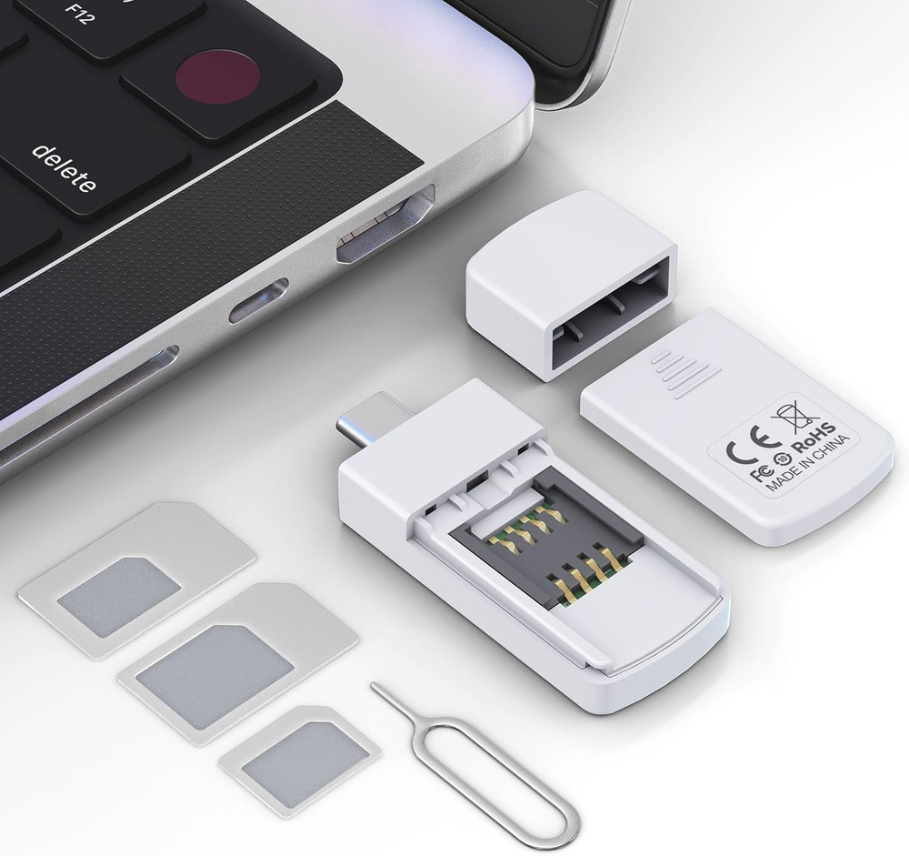 USB C SIM Card Reader – Sim Card Adapter Kit with Eject Pin – Standard/Micro/Nan