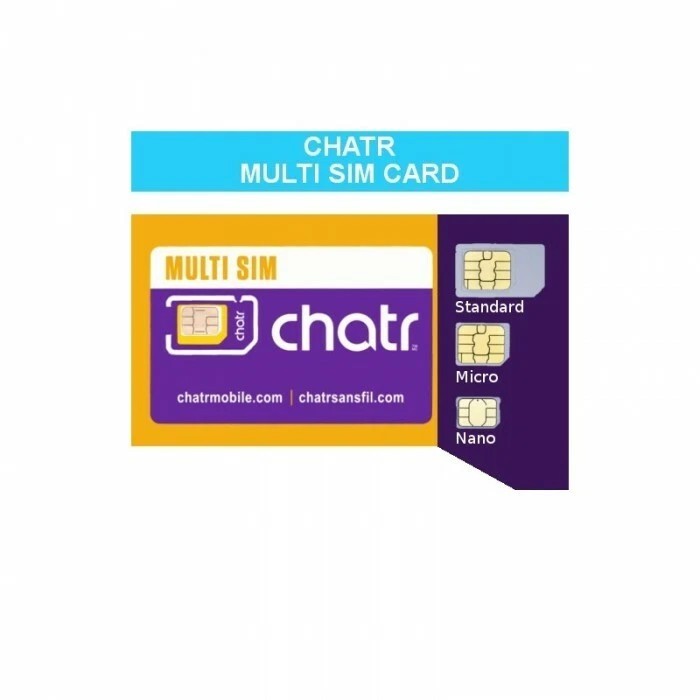 Chatr SIM Card 10 Pack (Nano + Micro + Regular) LTE/4G GSM Prepaid Canada
