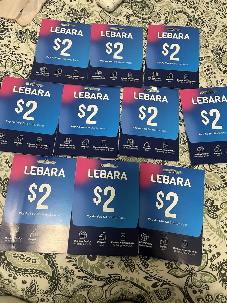 10*LEBARA $2 Australia sim card PAYG Prepaid SIM Starter