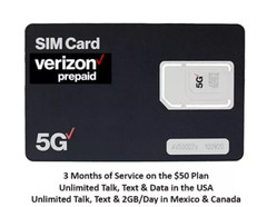 TRULY UNLIMITED Verizon Prepaid TALK,TEXT,DATA w/Mexico&Canda ONLY $25/Month