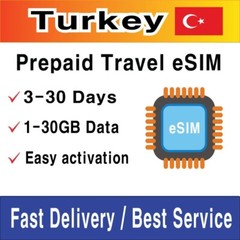 [eSIM] Turkiye Turkey Bulgaria Romania Travel SIM Card | 1-30GB | 3-30 Days | QR