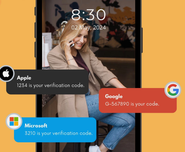 USA Phone Number for Apple, Google SMS codes, OTP & 2FA, NoSIMNeeded