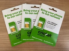 New Cricket Wireless SIM Card 3 in 1 Standard / Micro/ Nano Sizes