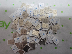 Lot of 150 Used ATT sim card for testing or Gold Recovery