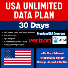 USA 5G UNLIMITED DATA PLAN ✅ INSTANT DELIVERY- Uses Verizon/AT&T For Coverage