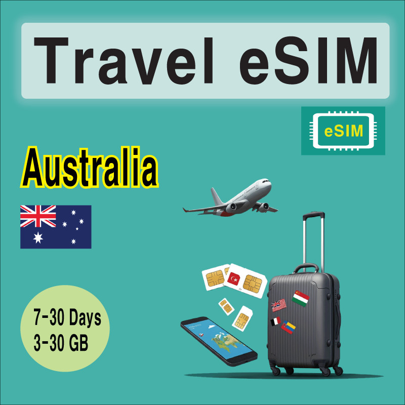 [eSIM] Australia Travel SIM Card, 15-30 Days, 3-20GB, QR Code