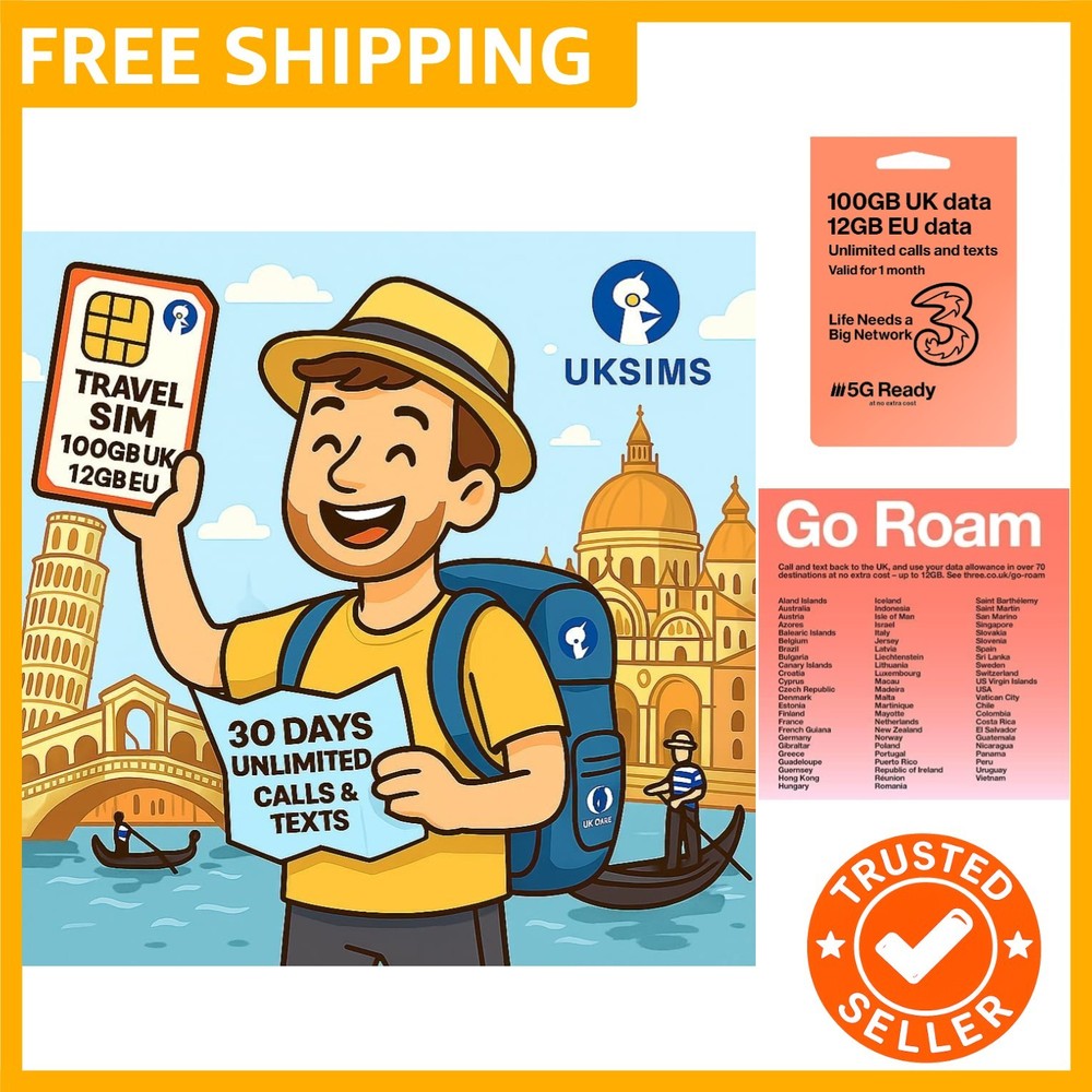 Prepaid Mobile PAYG SIM Card with UK Number | 100GB UK Data – 12GB Data | 30…