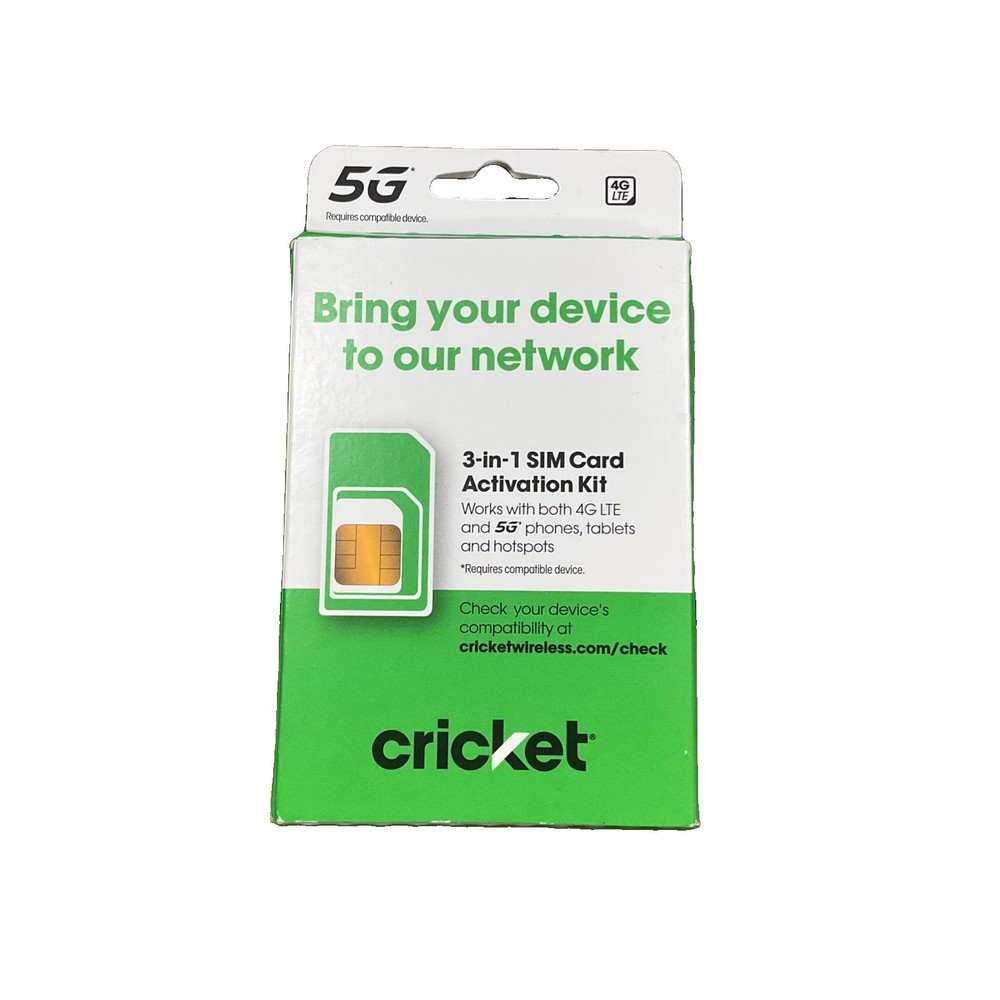 Cricket Wireless Universal SIM Card Activation Kits 3-IN-1 Bring Your Own Phone