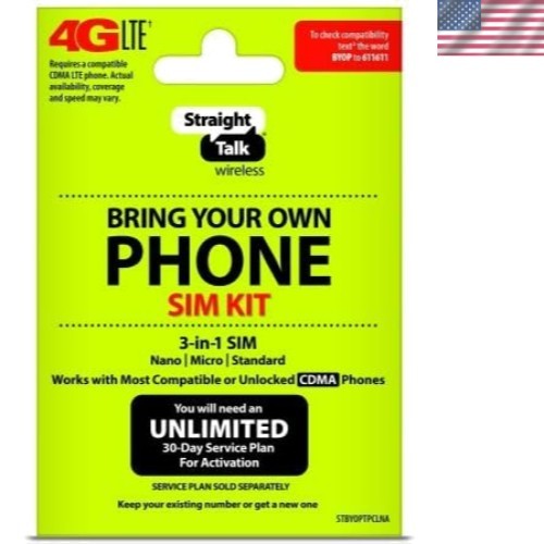 Lightweight 3-in-1 Verizon SIM Card Kit – Micro, Standard, Nano for CDMA Phones