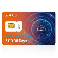 SIM Card 5GB 30Days 5G 4G LTE No Contract Compatible with AT&T and Verizon