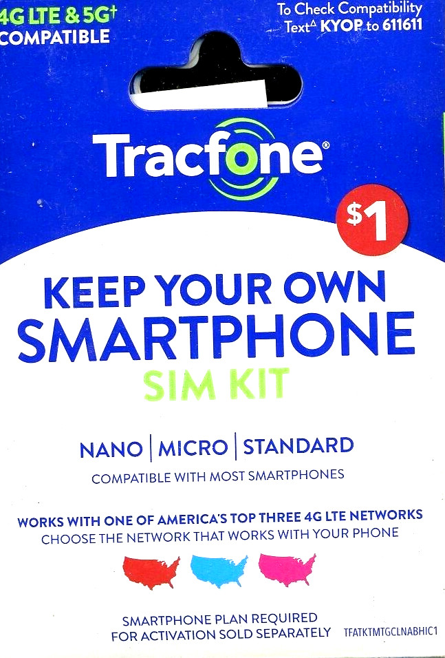 New Tracfone Prepaid Sim Card 3 in 1 Kit ATT AT &T VERIZON TRACK PHONE #569
