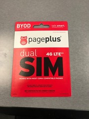 Page Plus 4G LTE Sim Use on any Verizon Phone Prepaid white