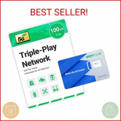 EIOTCLUB SIM Card for Security Cameras, 5G/4G LTE No Contract Data Plan, USA Cov