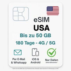 United States eSIM (USA) Data Plan Digital e SIM – By Mail – No Tele…