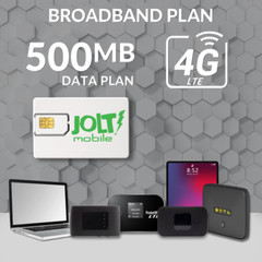 Jolt Mobile 500MB WiFi MiFi AT&T Data SIM Card 5G 4G LTE Broadband – IoT Device