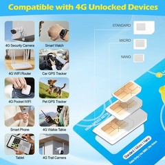 SIM Card for Camera, Data Only Prepaid SIM Card 2GB 180 Days