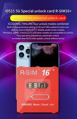 Upgrade RSIM 16+ Nano Unlock Card,for iPhone 13 Pro 12 Pro Max X XS Max 8 IOS 15
