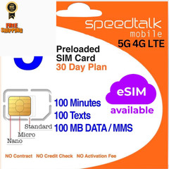 SpeedTalk Mobile $5 Prepaid Wireless Pay Go Plan for Smartphones &…