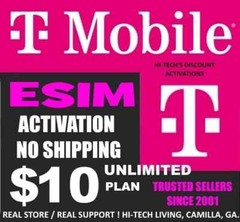 T-Mobile CONNECT 💥 ESIM ACTIVATION ✅ 1000 TALK/TEXT + 1GB DATA ✅ $10 MONTH
