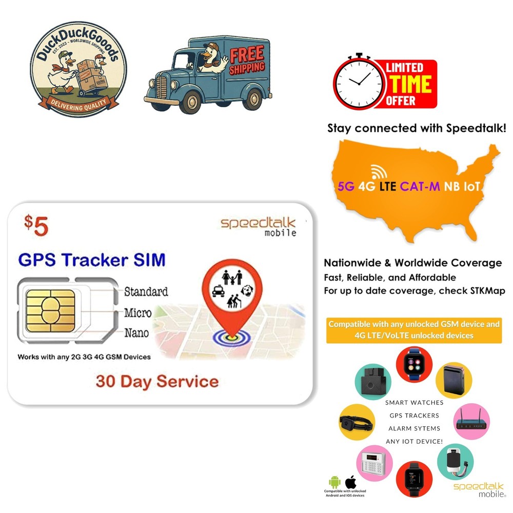 Versatile 4G LTE SIM Card for Tracking Pets, Kids, and Vehicles – 30 Days