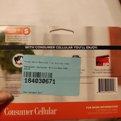 Consumer Cellular All-in-One SIM Card AT&T/T-Mobile NETWORK + $10 CREDIT