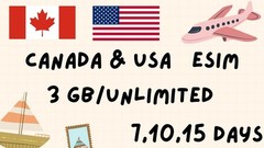 Canada + USA eSIM – 3GB/Day Unlimited – 7/10/15 Days / Openmobile