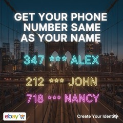 Custom NAME Match Phone Number | Any City United States | Easy Port