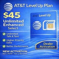 AT&T Prepaid Level Up – $45 Unlimited New Activation – NOT REFILL