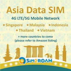 Asia Data SIM: 15 Days 4G LTE High-Speed Internet (IN, MY, SG, TH, KH)