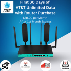 $79.99 AT&T/T-Mobile Unlimited Data & 5G/4G Router w/1st Month Data Included