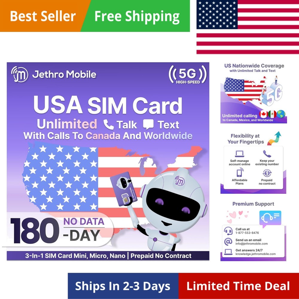 Unlimited Talk & Text Cell Phone Plan, 5G/4G LTE, Compatible with GSM Senior …