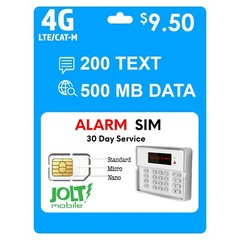 Jolt Mobile AT&T Alarm SIM Card for 5G 4G LTE GSM Home Business Security System