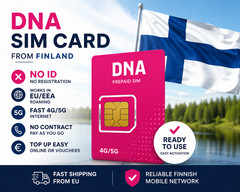 DNA Prepaid SIM Card Finland – Unlimited EU Data Option – Fast 4G/5G Network