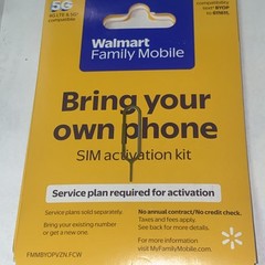 Walmart Family Mobile Kit Sim Card Pin Bring Your Own Phone Per Verizon Tower