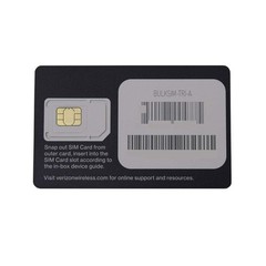 Verizon Wireless 4G LTE SIM Card – All 3 Sizes 3-in-1 4FF / 3FF / 2FF, Black