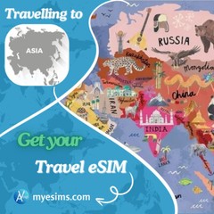 Asia eSIM (7 areas) 1-10 GB: Travel Mobile Data Roaming eSIM Data Internet 4G/5G