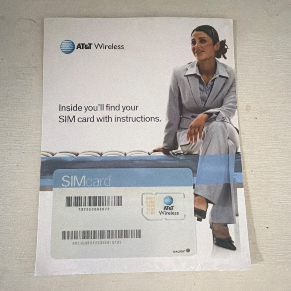 Vintage new AT&T SIM Card for AT&T Wireless Network in shrink wrap