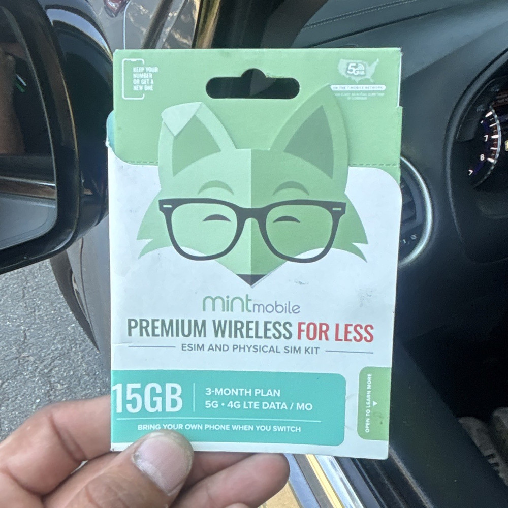Mint Mobile 15GB 3-Month Prepaid Plan eSIM + Physical SIM Kit 5G/4G US