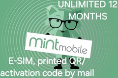 Mint Mobile Prepaid eSIM | 12-Month Unlimited Talk, Text, & Data New Account
