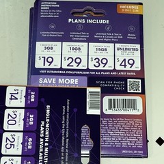 Ultra Mobile Sim Card Unlimited Talk, Text & Data Sim Kit BYOP New