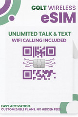 Colt Wireless U.S. Phone Number eSIM Unlimited Talk &Text WiFi Calling Included