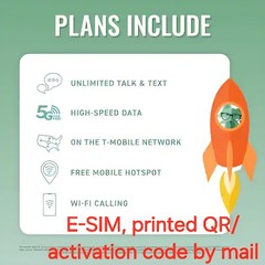 NEW CUSTOMER/NUMBER Mint Mobile printed E-SIM Unlimited 12 month Prepaid 1 year