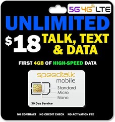 Speedtalk Preloaded SIM Card Unlimited Talk Text Data 5G 4G LTE Phone Plan