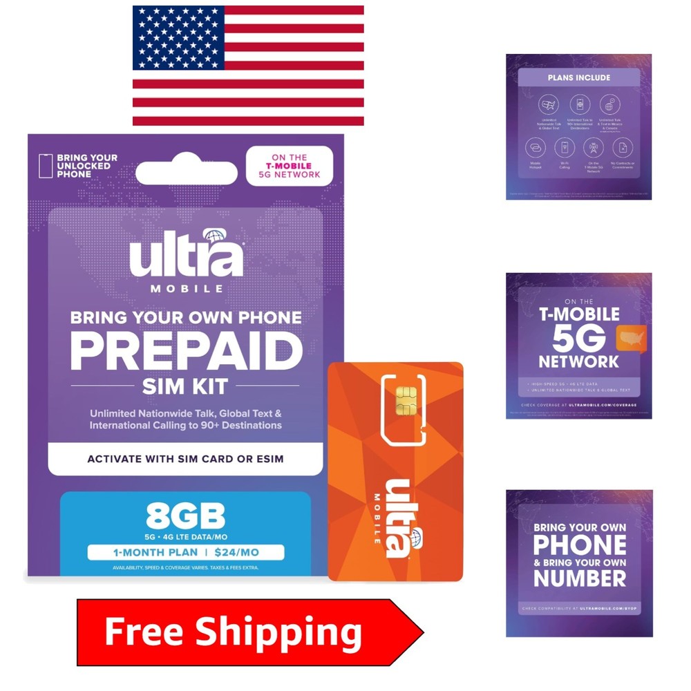 Unlock Connectivity: 24- Prepaid Plan with 8GB 5G Data & Global Texting