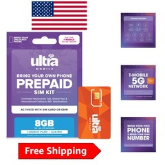 Unlock Connectivity: 24- Prepaid Plan with 8GB 5G Data & Global Texting