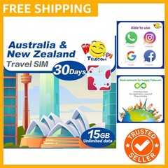 Happy 5G Australia and New Zealand 30 Days Unlimited Data Travel Sim Card | 1…
