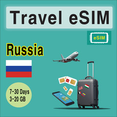 [eSIM] Russia Travel SIM Card, 7-30 Days, 3-20GB, QR Code, Fast Delivery