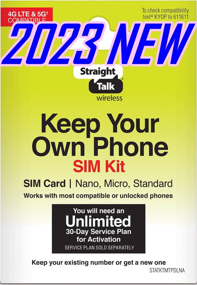 Straight Talk 3-in-1 Sim Card Kit,Bring Your Own Phone,CDMA/ Verizon Compatible