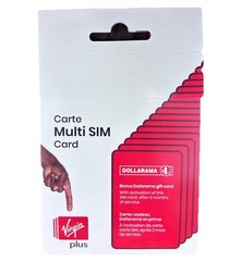 Virgin Plus Canada SIM Card Multi-Size 3-in-1 Nano Micro Triple Cut Dollarama Bo