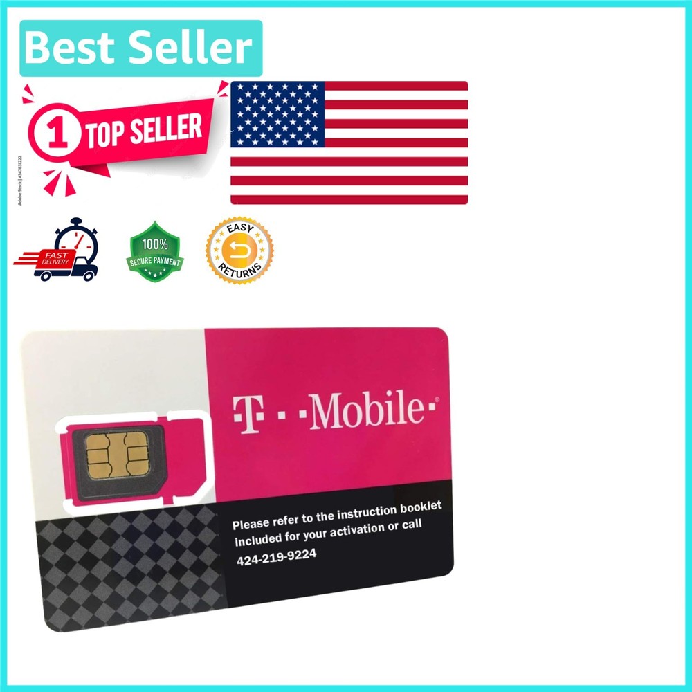 Unlimited Talk, Text & 4G LTE Data SIM Card for Unlocked GSM Phones – 30 Days